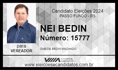 Candidato NEI BEDIN 2024 - PASSO FUNDO - Eleições