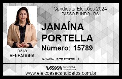 Candidato JANAÍNA PORTELLA 2024 - PASSO FUNDO - Eleições