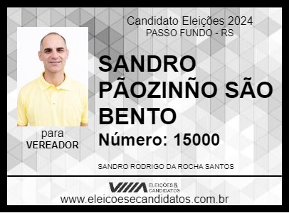 Candidato SANDRO PÃOZINÑO SÃO BENTO 2024 - PASSO FUNDO - Eleições