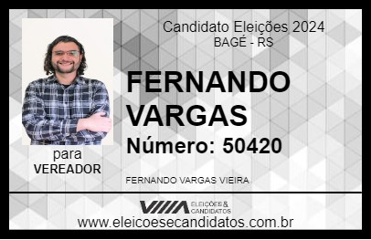 Candidato FERNANDO VARGAS 2024 - BAGÉ - Eleições