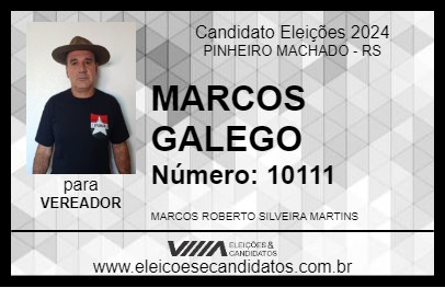 Candidato MARCOS GALEGO 2024 - PINHEIRO MACHADO - Eleições