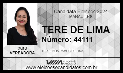 Candidato TERE DE LIMA 2024 - MARAU - Eleições