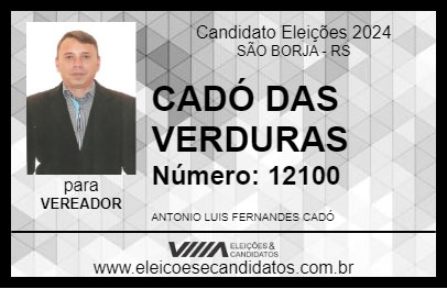 Candidato CADÓ DAS VERDURAS 2024 - SÃO BORJA - Eleições