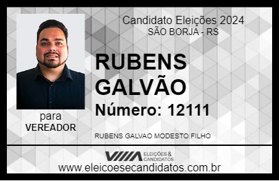 Candidato RUBENS GALVÃO 2024 - SÃO BORJA - Eleições