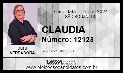 Candidato CLAUDIA 2024 - SÃO BORJA - Eleições