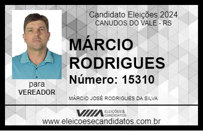 Candidato MÁRCIO RODRIGUES 2024 - CANUDOS DO VALE - Eleições