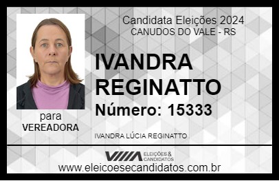 Candidato IVANDRA REGINATTO 2024 - CANUDOS DO VALE - Eleições