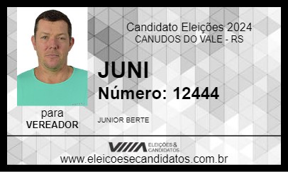 Candidato JUNI 2024 - CANUDOS DO VALE - Eleições