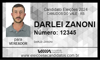 Candidato DARLEI ZANONI 2024 - CANUDOS DO VALE - Eleições