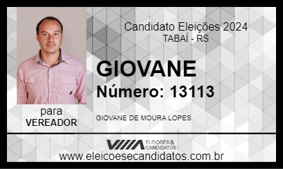 Candidato GIOVANE 2024 - TABAÍ - Eleições