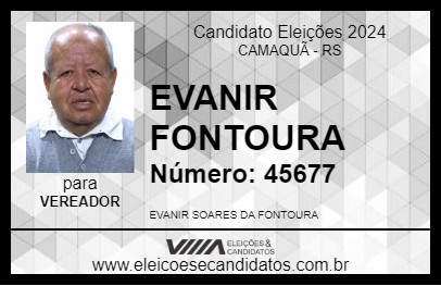 Candidato EVANIR FONTOURA 2024 - CAMAQUÃ - Eleições