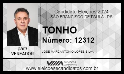 Candidato TONHO 2024 - SÃO FRANCISCO DE PAULA - Eleições