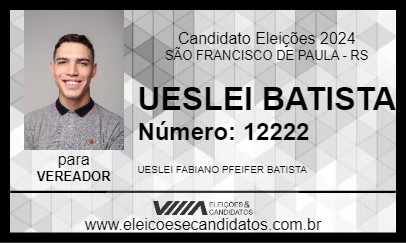 Candidato UESLEI BATISTA 2024 - SÃO FRANCISCO DE PAULA - Eleições