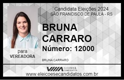 Candidato BRUNA CARRARO 2024 - SÃO FRANCISCO DE PAULA - Eleições