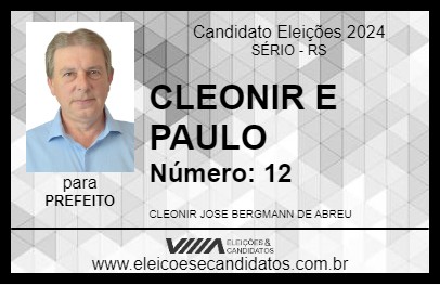 Candidato CLEONIR E PAULO 2024 - SÉRIO - Eleições