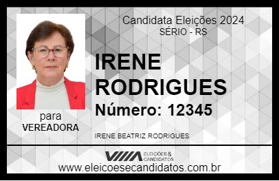 Candidato IRENE RODRIGUES 2024 - SÉRIO - Eleições