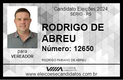 Candidato RODRIGO DE ABREU 2024 - SÉRIO - Eleições