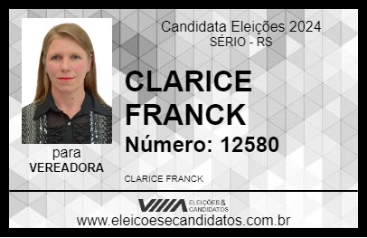 Candidato CLARICE FRANCK 2024 - SÉRIO - Eleições