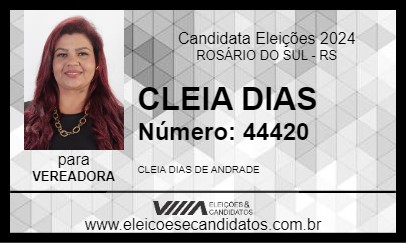 Candidato CLEIA DIAS 2024 - ROSÁRIO DO SUL - Eleições