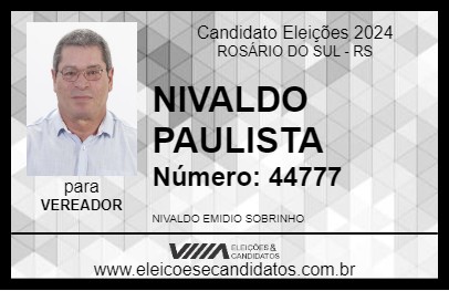 Candidato NIVALDO PAULISTA 2024 - ROSÁRIO DO SUL - Eleições