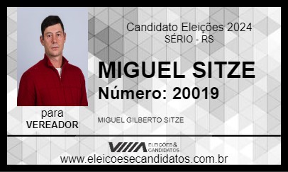 Candidato MIGUEL SITZE 2024 - SÉRIO - Eleições