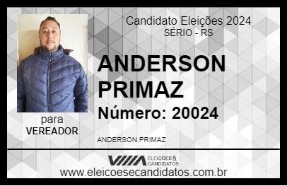 Candidato ANDERSON PRIMAZ 2024 - SÉRIO - Eleições