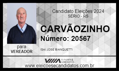 Candidato CARVÃOZINHO 2024 - SÉRIO - Eleições