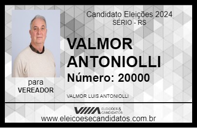 Candidato VALMOR ANTONIOLLI 2024 - SÉRIO - Eleições