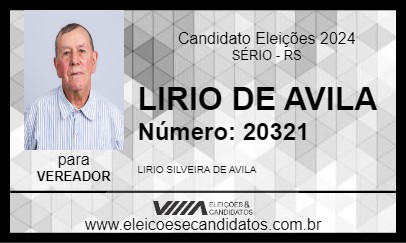 Candidato LIRIO DE AVILA 2024 - SÉRIO - Eleições