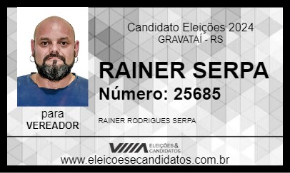 Candidato RAINER SERPA 2024 - GRAVATAÍ - Eleições