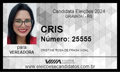 Candidato CRIS FRAGA DA SAÚDE 2024 - GRAVATAÍ - Eleições