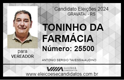 Candidato TONINHO DA FARMÁCIA 2024 - GRAVATAÍ - Eleições