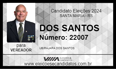 Candidato SGT DOS SANTOS 2024 - SANTA MARIA - Eleições