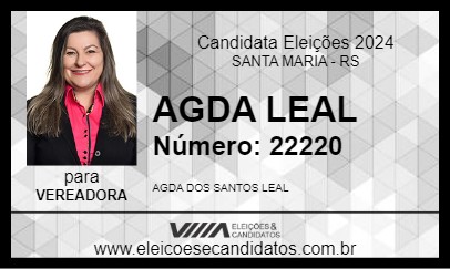 Candidato AGDA LEAL 2024 - SANTA MARIA - Eleições