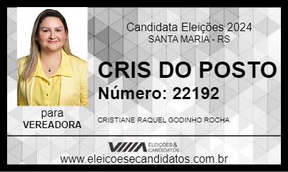 Candidato CRIS DO POSTO 2024 - SANTA MARIA - Eleições