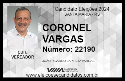 Candidato CORONEL VARGAS 2024 - SANTA MARIA - Eleições