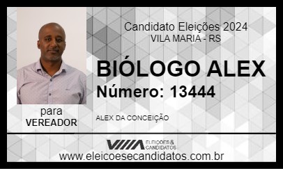 Candidato BIÓLOGO ALEX 2024 - VILA MARIA - Eleições