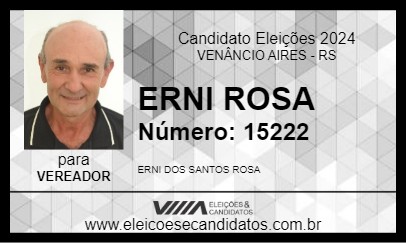 Candidato ERNI ROSA 2024 - VENÂNCIO AIRES - Eleições