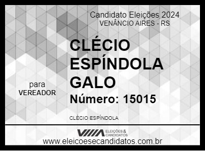 Candidato CLÉCIO ESPÍNDOLA GALO 2024 - VENÂNCIO AIRES - Eleições