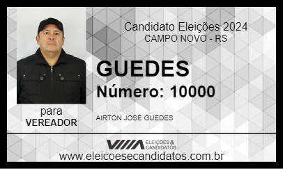 Candidato GUEDES 2024 - CAMPO NOVO - Eleições