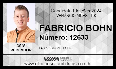 Candidato FABRICIO BOHN 2024 - VENÂNCIO AIRES - Eleições