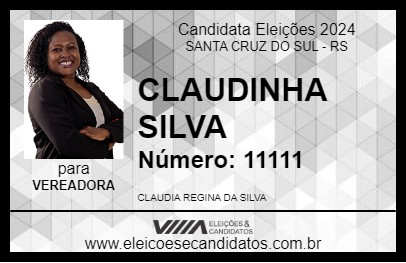 Candidato CLAUDINHA SILVA 2024 - SANTA CRUZ DO SUL - Eleições