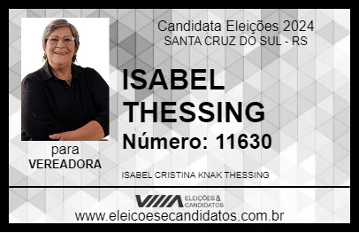 Candidato ISABEL THESSING 2024 - SANTA CRUZ DO SUL - Eleições