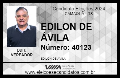 Candidato EDILON DE ÁVILA 2024 - CAMAQUÃ - Eleições