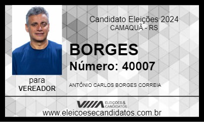 Candidato BORGES 2024 - CAMAQUÃ - Eleições