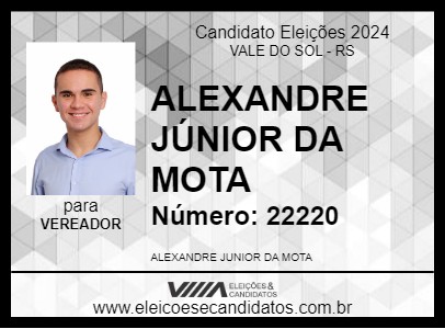 Candidato ALEXANDRE JÚNIOR DA MOTA 2024 - VALE DO SOL - Eleições