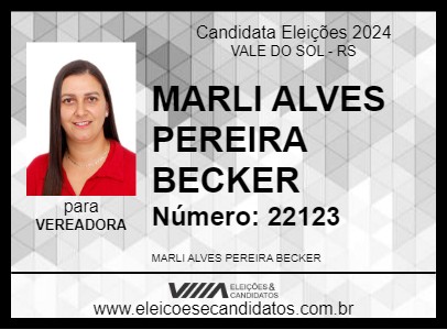 Candidato MARLI ALVES PEREIRA BECKER 2024 - VALE DO SOL - Eleições