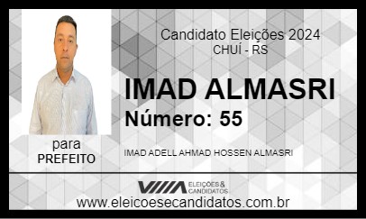 Candidato IMAD ALMASRI 2024 - CHUÍ - Eleições