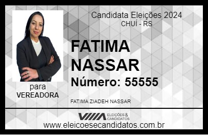 Candidato FATIMA NASSAR 2024 - CHUÍ - Eleições