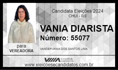 Candidato VANIA DIARISTA 2024 - CHUÍ - Eleições